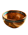 "Bol à henné en céramique peint à la main, objet de décoration et d'artisanat maghrébin traditionnel au design épuré.